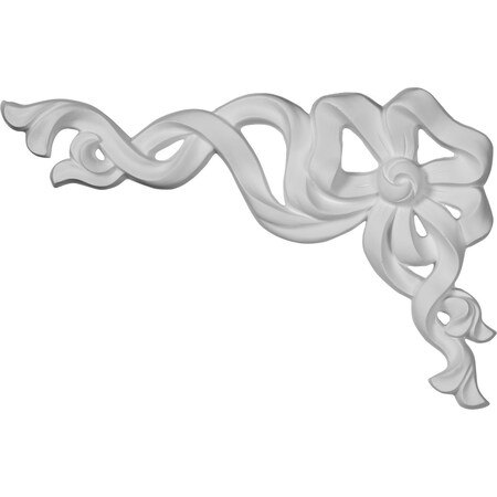 Ekena Millwork 5 7/8"W x 8 5/8"H x 3/4"P Versailles Small Ribbon with Bow Onlay, Left ONL05X08X01-L